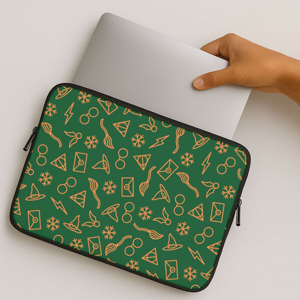Christmas Wizard Icons Pattern MacBook Cover