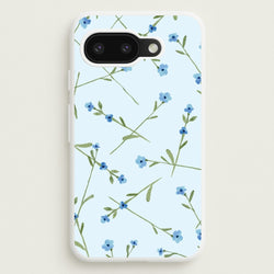 Baby Blue Floral Pattern Google Pixel 9a Case