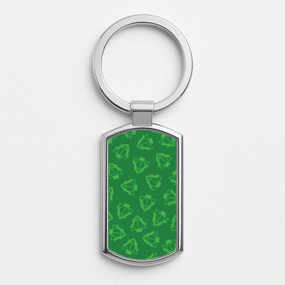 Christmas Tree Wizard Icon Pattern Silver Metal Keyring