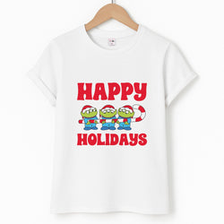 Happy Holidays Cute Green Aliens Unisex T-Shirt