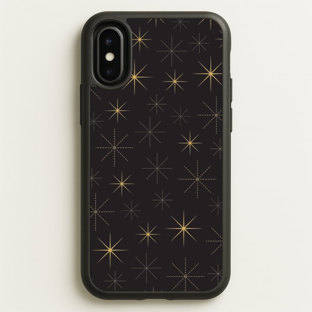 Christmas Gold Stars Pattern iPhone X / XS Case