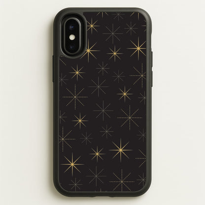 Christmas Gold Stars Pattern iPhone X / XS Case