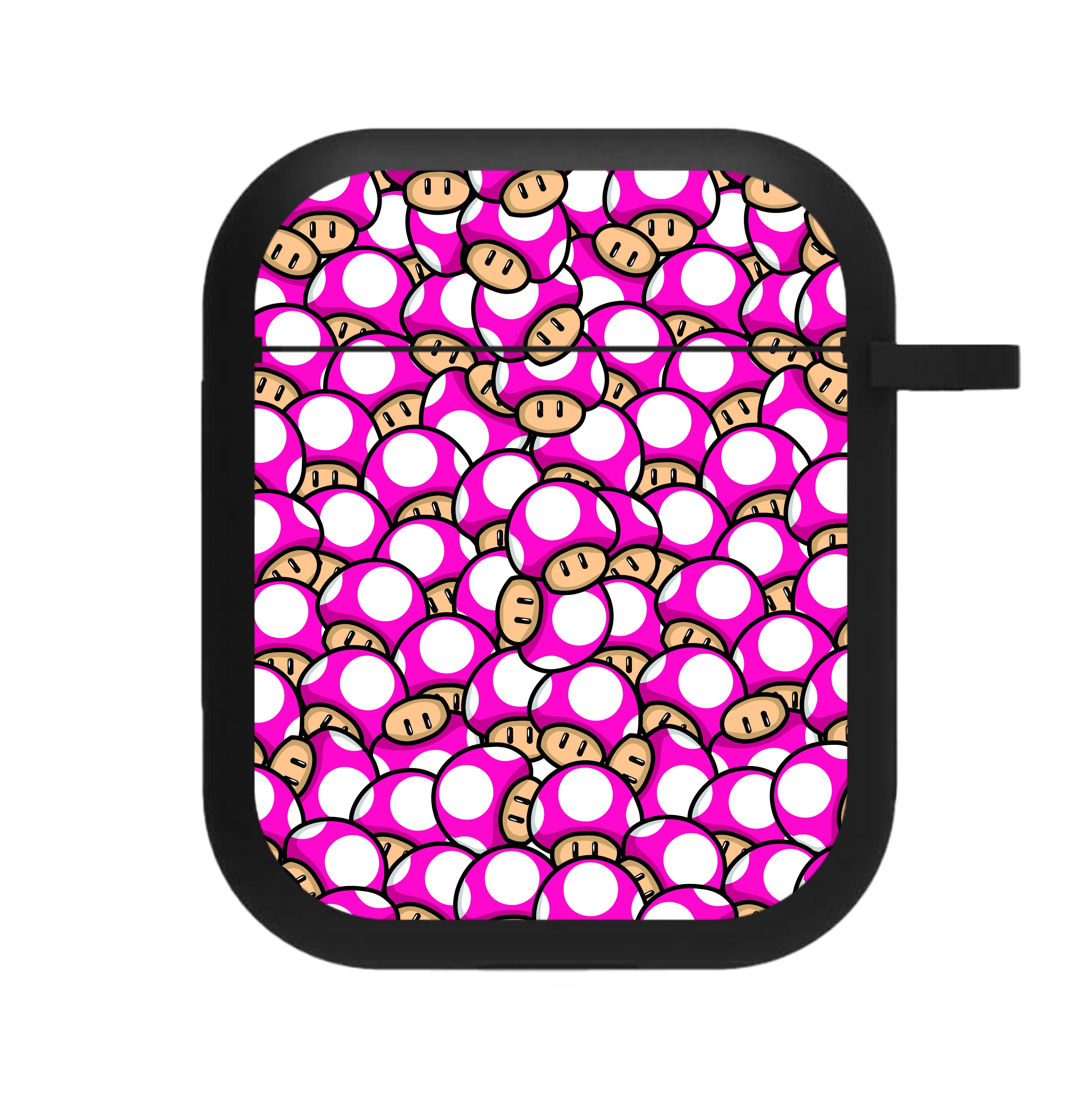 Mushroom Pattern - Dark Pink AirPods Case