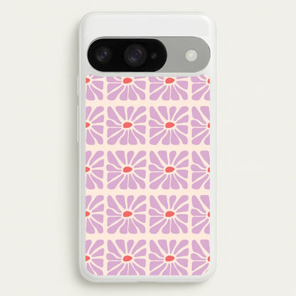 Square Abstract Flowers Mauve Google Pixel 10 / 10 Pro Case