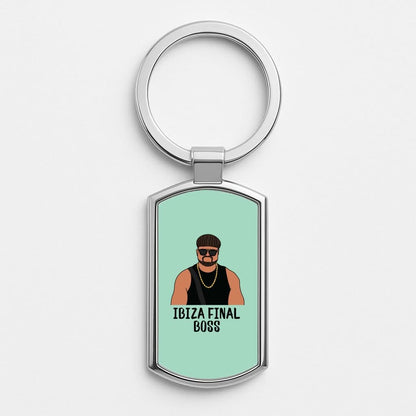 Ibiza Final Boss Silver Metal Keyring