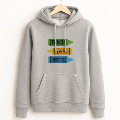Teach, Love, Inspire Unisex Grey Hoodie