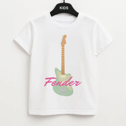Blue Guitar Fender Kids Unisex T-Shirt