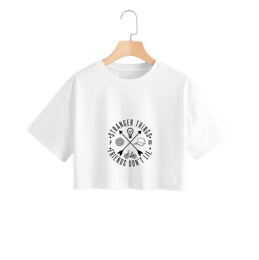 Friends Don't Lie - White Stranger Things Crop Top