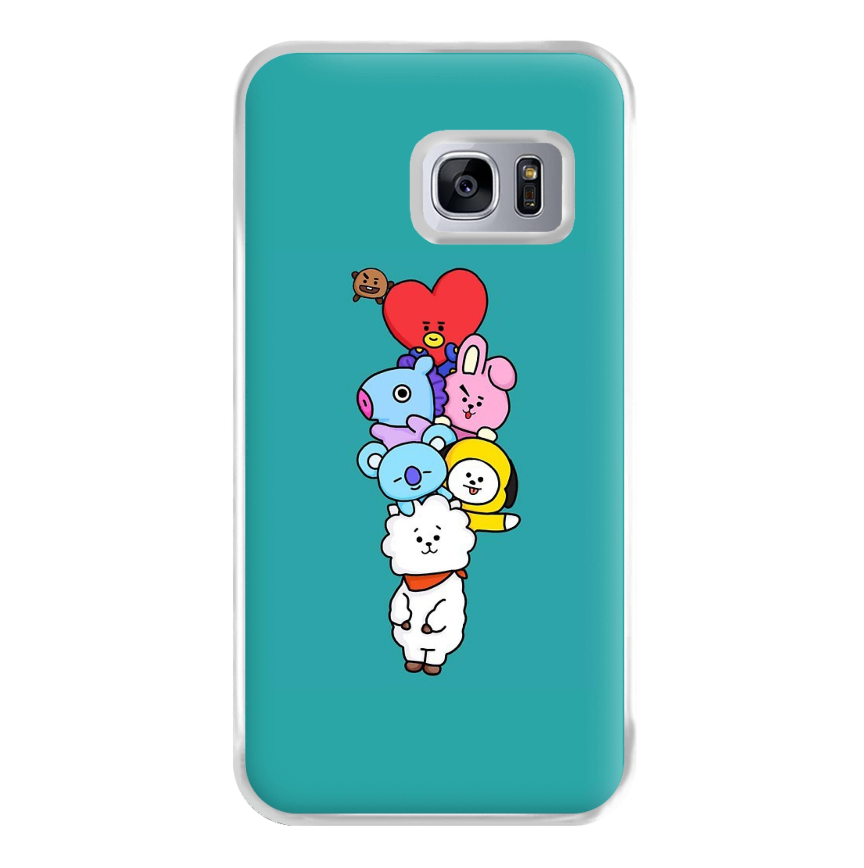 Green BT21 - RJ, Mang, Koya, Chimmy, Cooky, Shooky, Tata - K Pop Phone Case