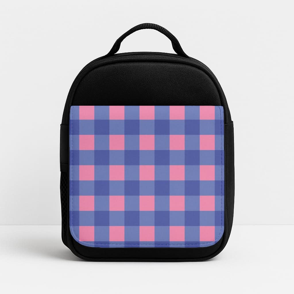 Pink And Blue Checkered Pattern Lunchbox