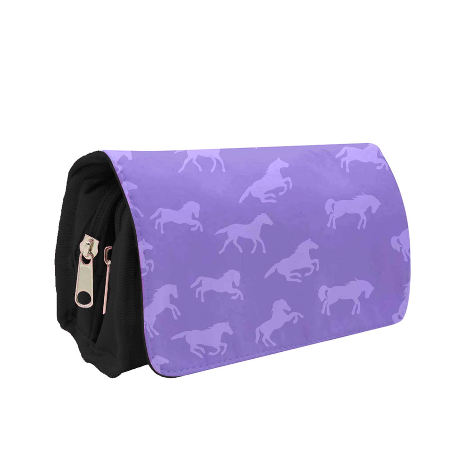 Purple Horse Pattern - Horses Pencil Case