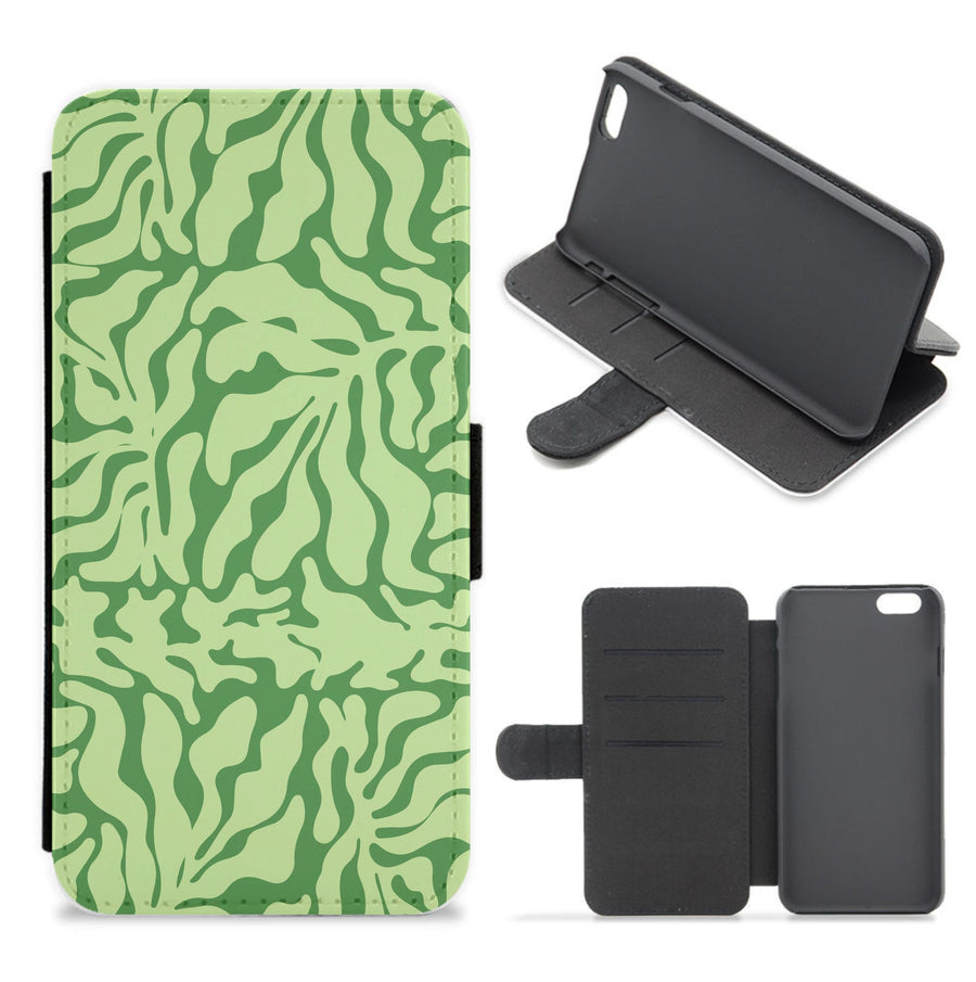 Light Green Leaf - Foliage Flip / Wallet Phone Case