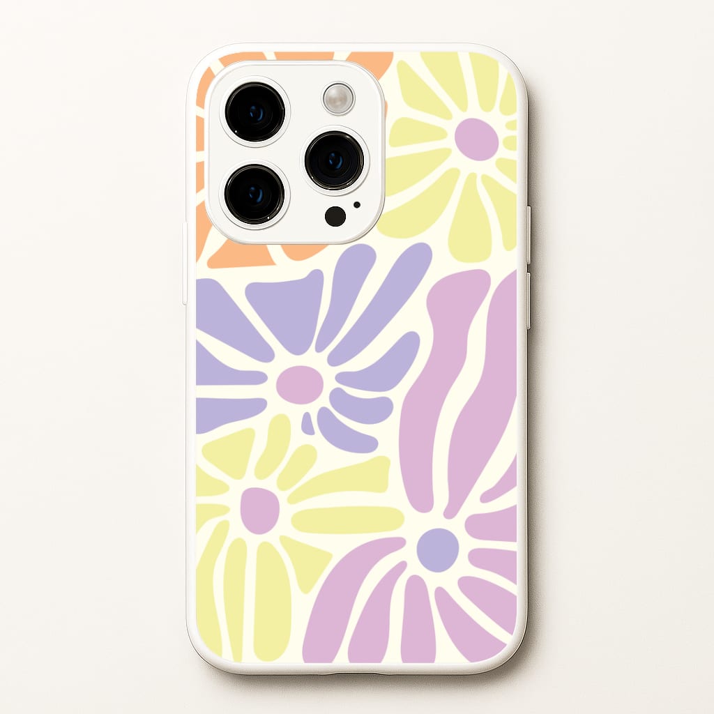 Pastel Abstract Flowers iPhone 15 Pro Case