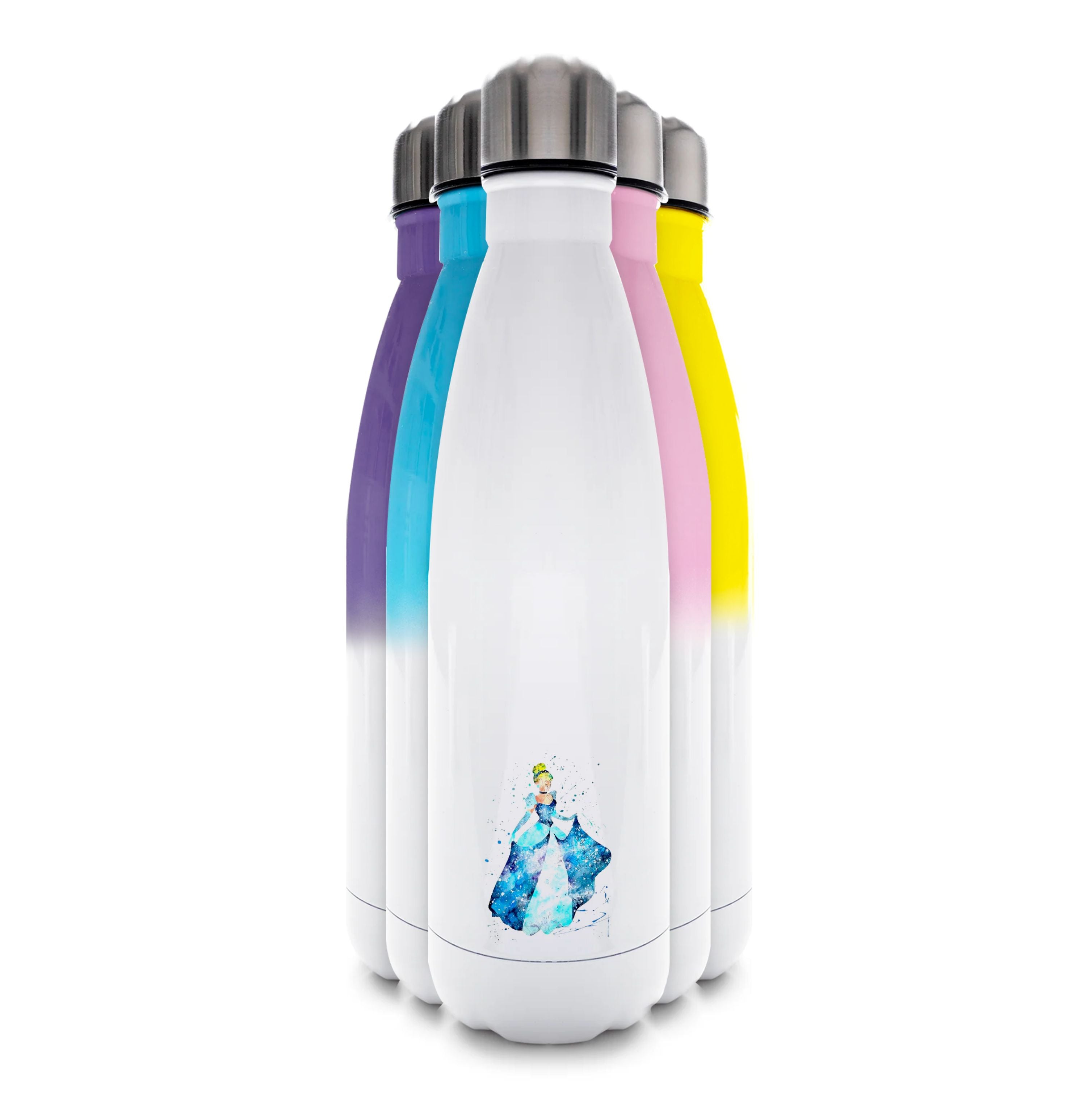 Watercolour Cinderella Fairytale Water Bottle