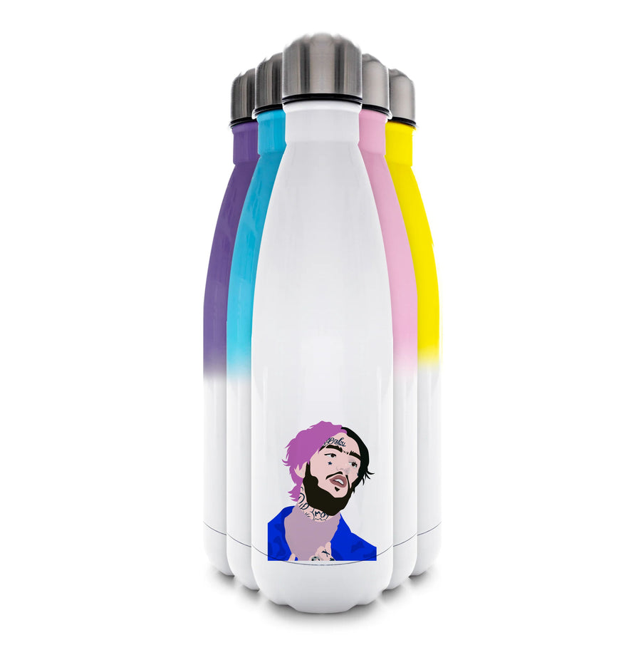 Pink And Black Hair - Lil Peep Water Bottle
