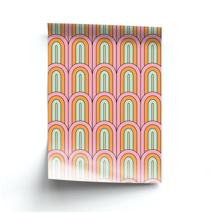 Pastel Retro Arches Pattern Poster