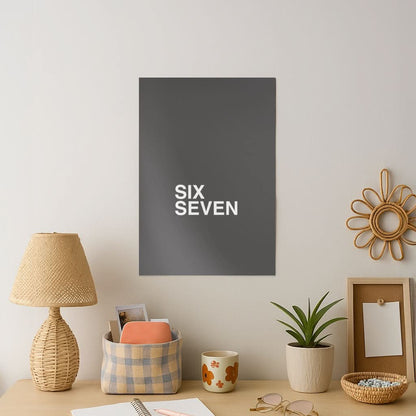 6 7 Black Art Print