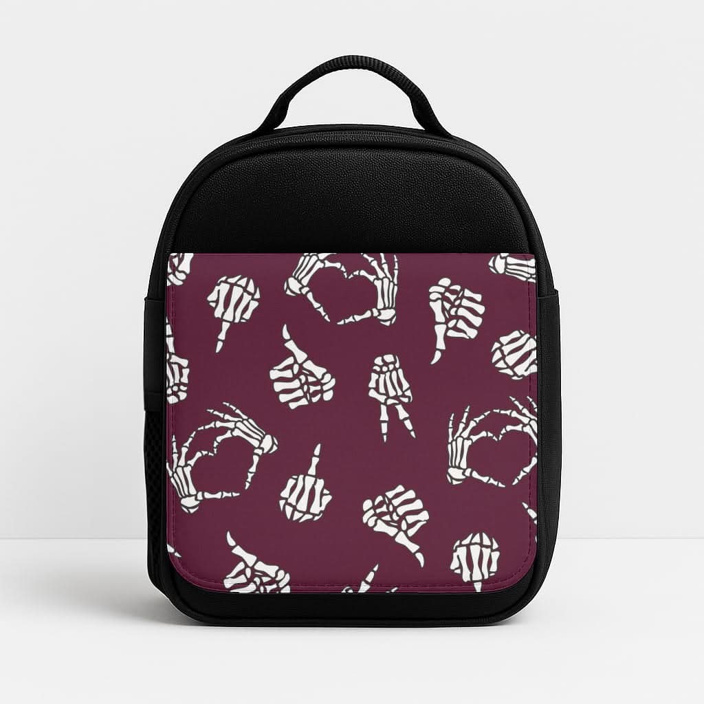 Skeleton Hands Pattern Insulated Lunch Bag