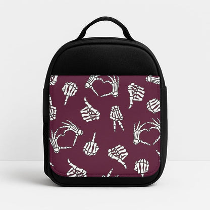 Skeleton Hands Pattern Insulated Lunch Bag