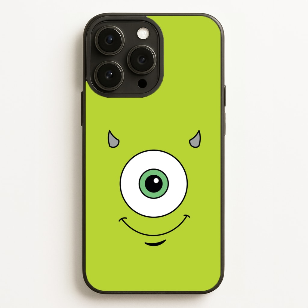 Green Monster Face Phone Case for iPhone, Samsung Galaxy and Google Pixel