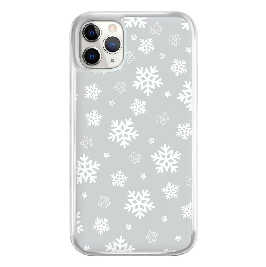 Grey Snowflake Pattern Phone Case