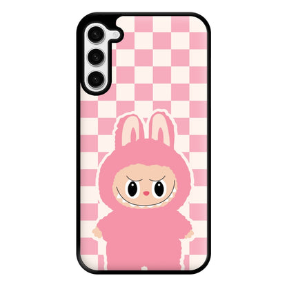 Checkered Cute Pink Monster  Galaxy S23 Plus Case