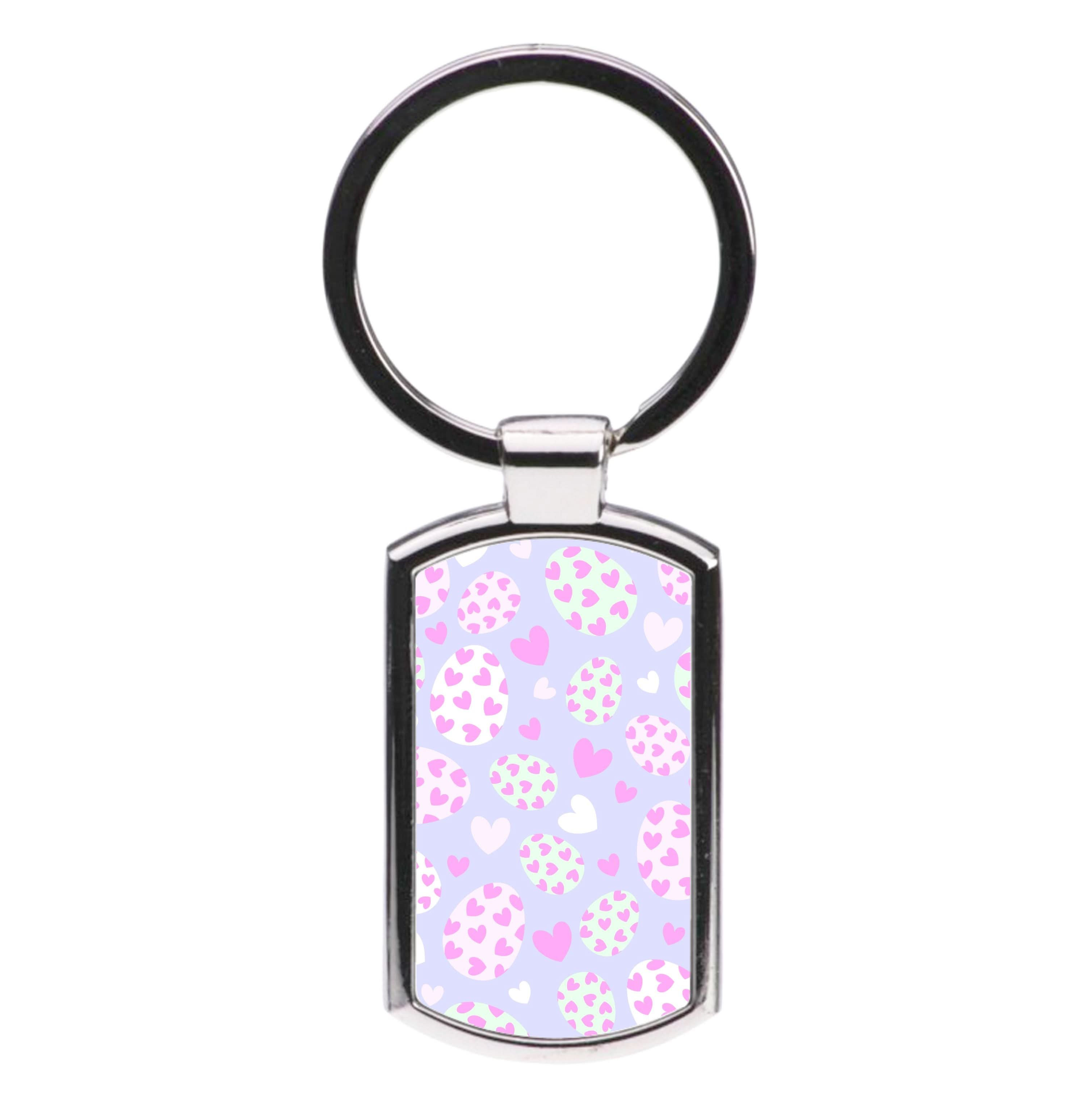 Heart Easter Eggs Pattern Luxury Keyring