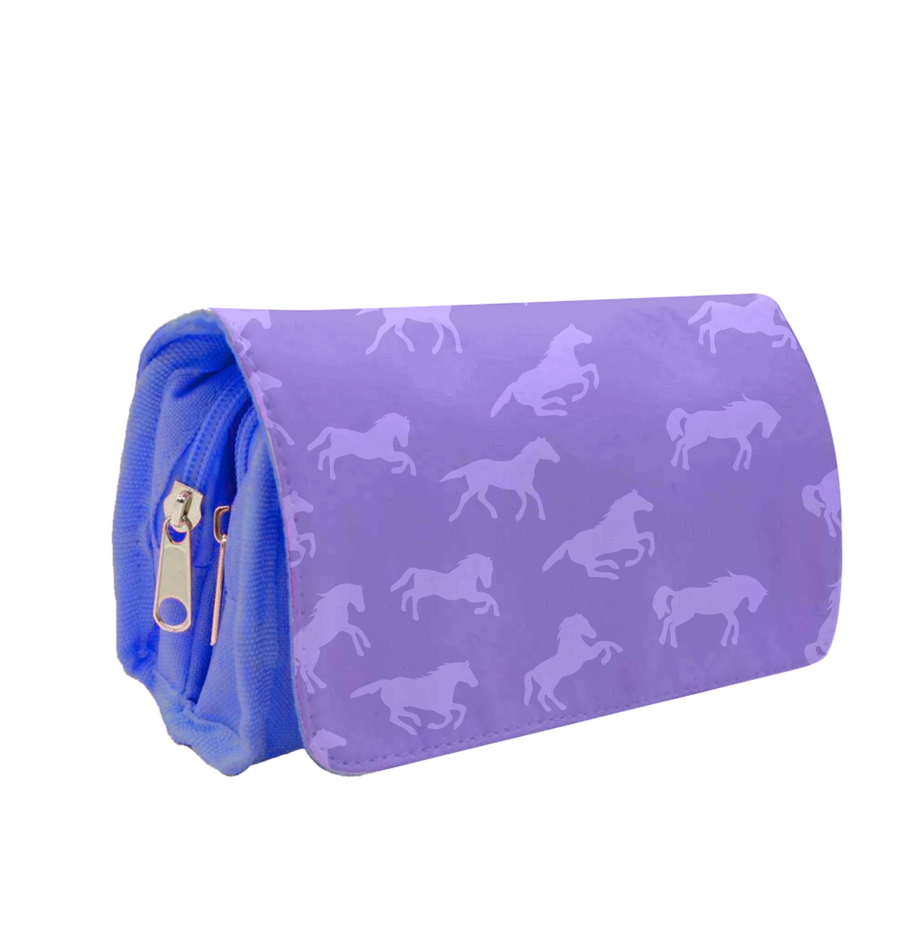 Purple Horse Pattern - Horses Pencil Case