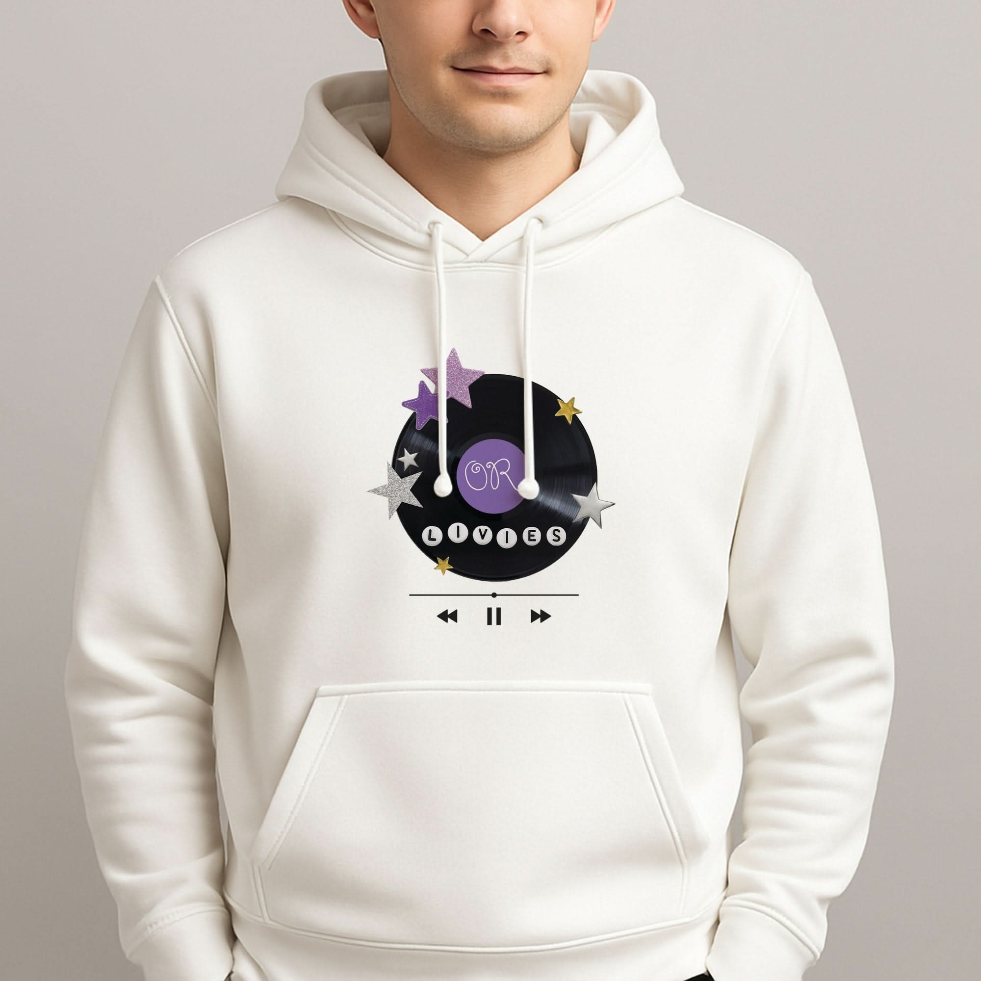Amethyst Vinyl Scrapbook Mens Hoodie
