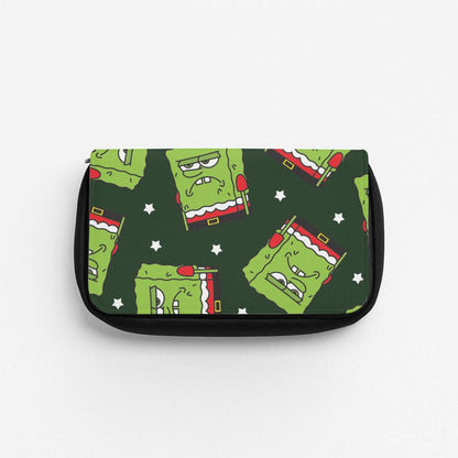 Grumpy Christmas Cartoon Sponge Pattern Pencil Case