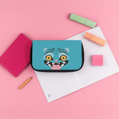 Demon Cat Face Pencil Case