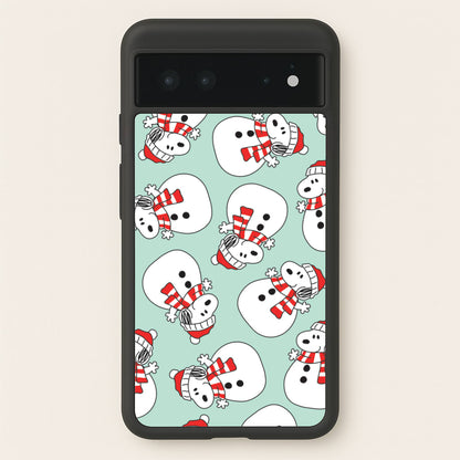 Cartoon Beagle Snowman Pattern Google Pixel 6 Case