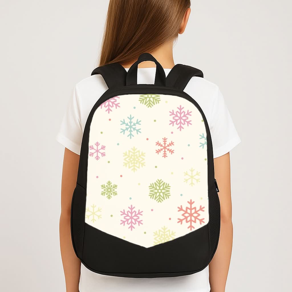 Pastel Snowflakes Pattern School Bag