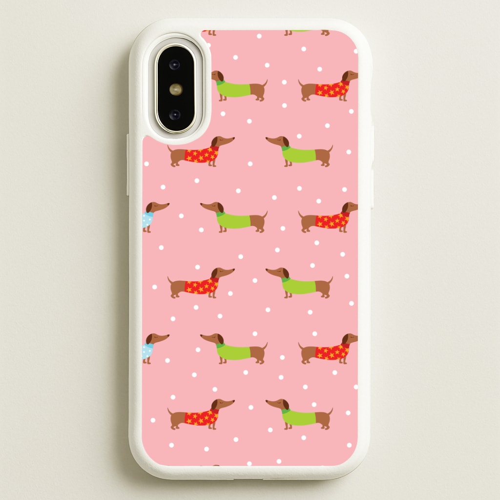 Christmas Jumpers Dachshund Pattern iPhone X / XS Case