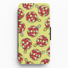 Disco Baubles Pattern Flip / Wallet Phone Case