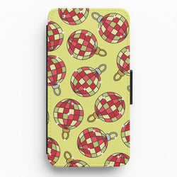 Disco Baubles Pattern Flip / Wallet Phone Case