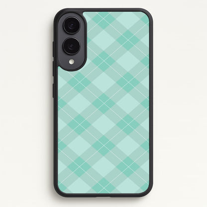 Light Cyan Tartan Christmas Pattern Galaxy S25 Edge Case