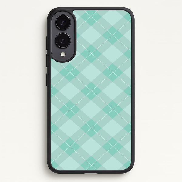 Light Cyan Tartan Christmas Pattern Galaxy S25 Edge Case