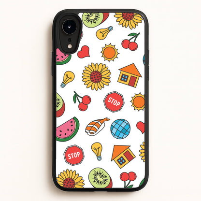 Harry Stickers Pattern iPhone XR Case