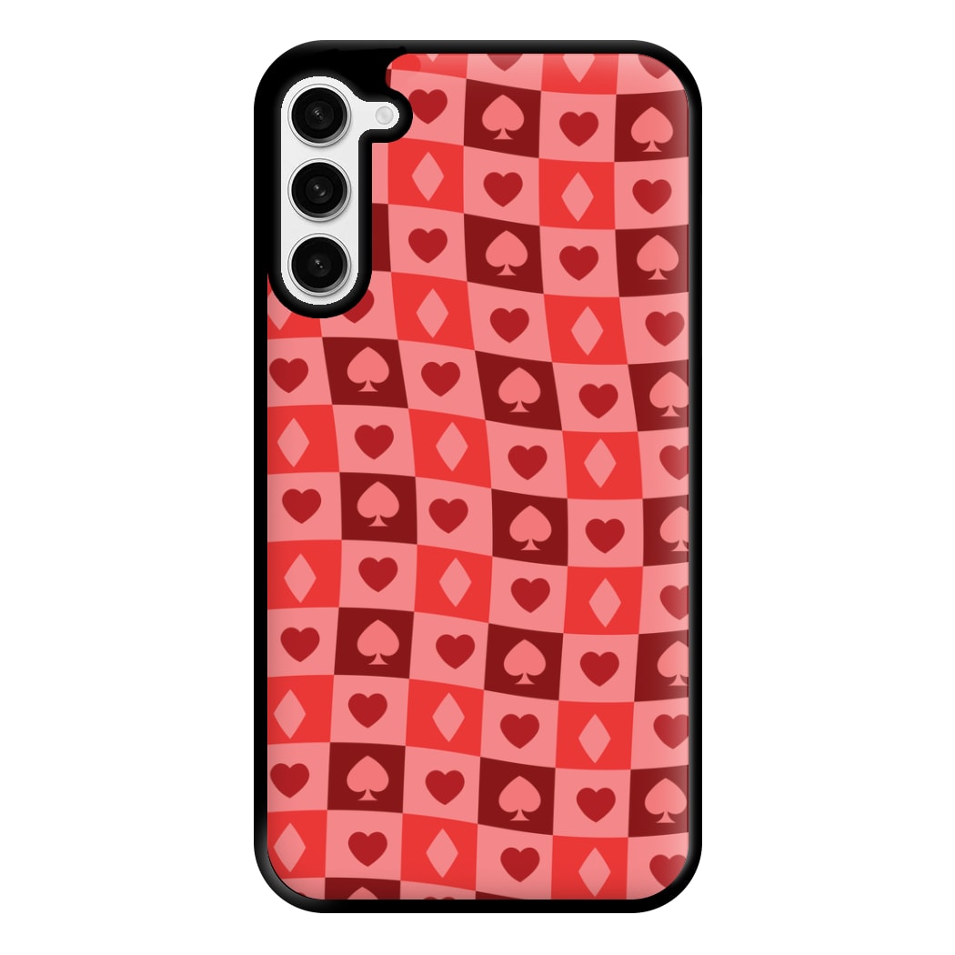Card Suits Pattern Red Galaxy S23 Plus Case