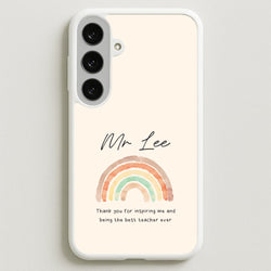 Biege Personalised Teacher Rainbow  Galaxy S25FE Case