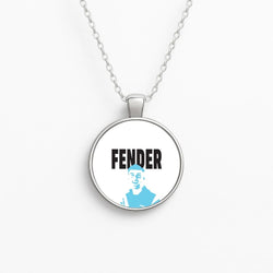 Fender Silhouette Blue Circle Necklace