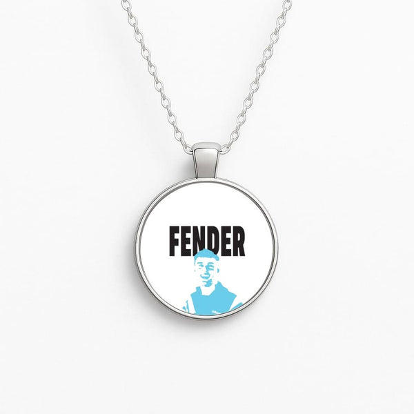 Fender Silhouette Blue Circle Necklace