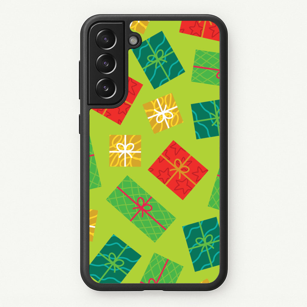 Colourful Abstract Christmas Presents Pattern Galaxy S21FE Case