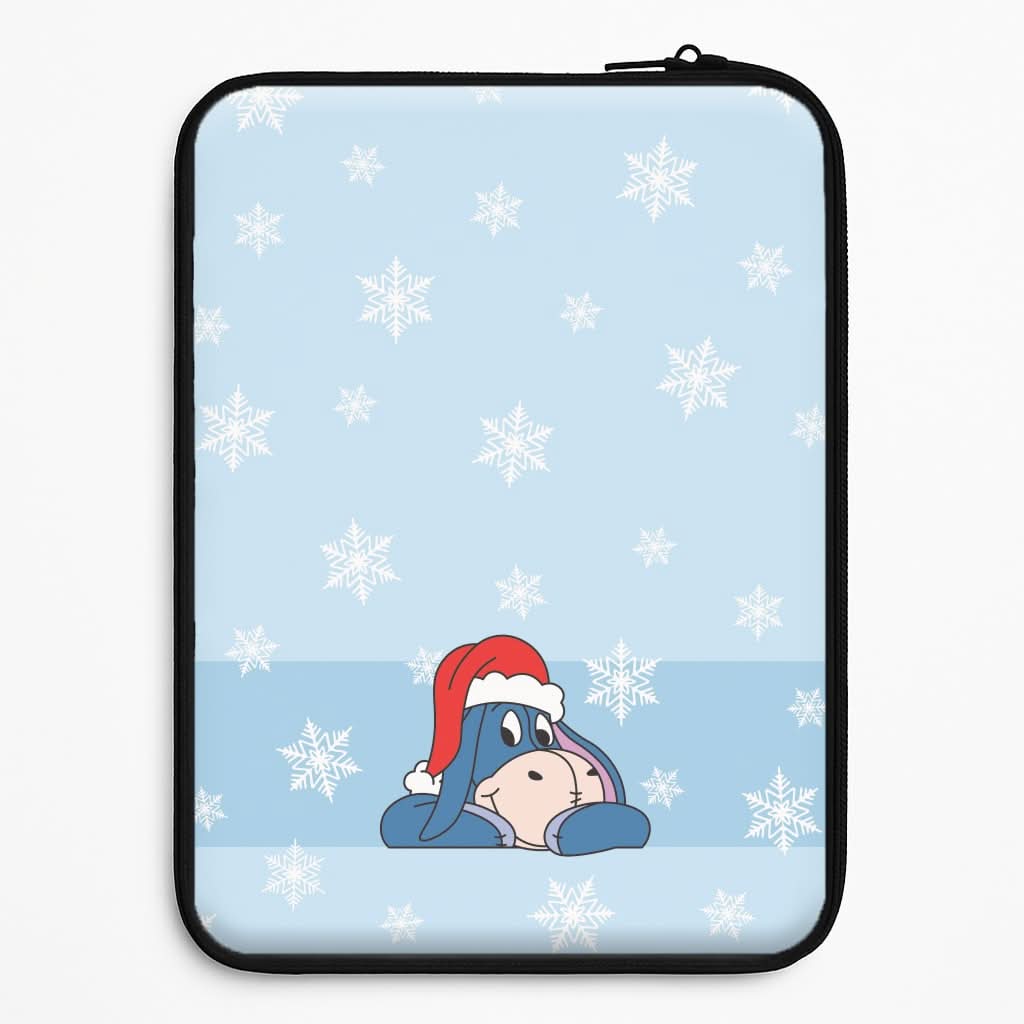 Cartoon Donkey Snowflakes Laptop Sleeve