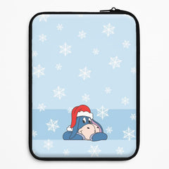 Cartoon Donkey Snowflakes Laptop Sleeve