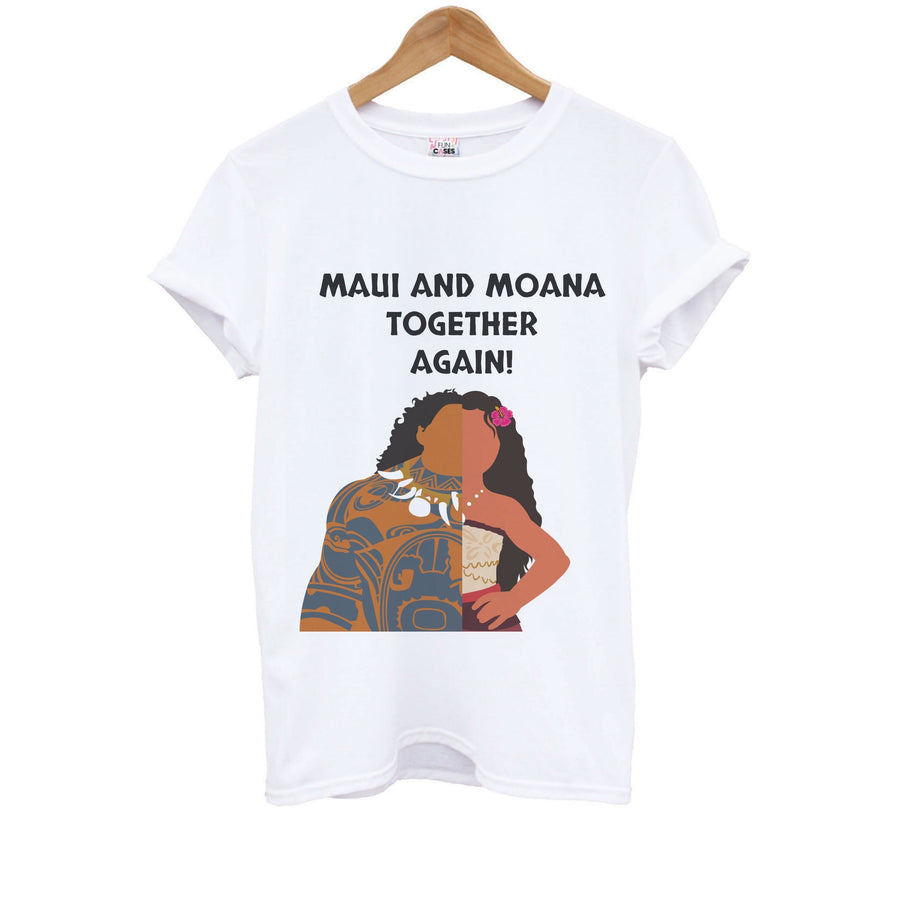 Maui And Moana Together Again Kids T-Shirt