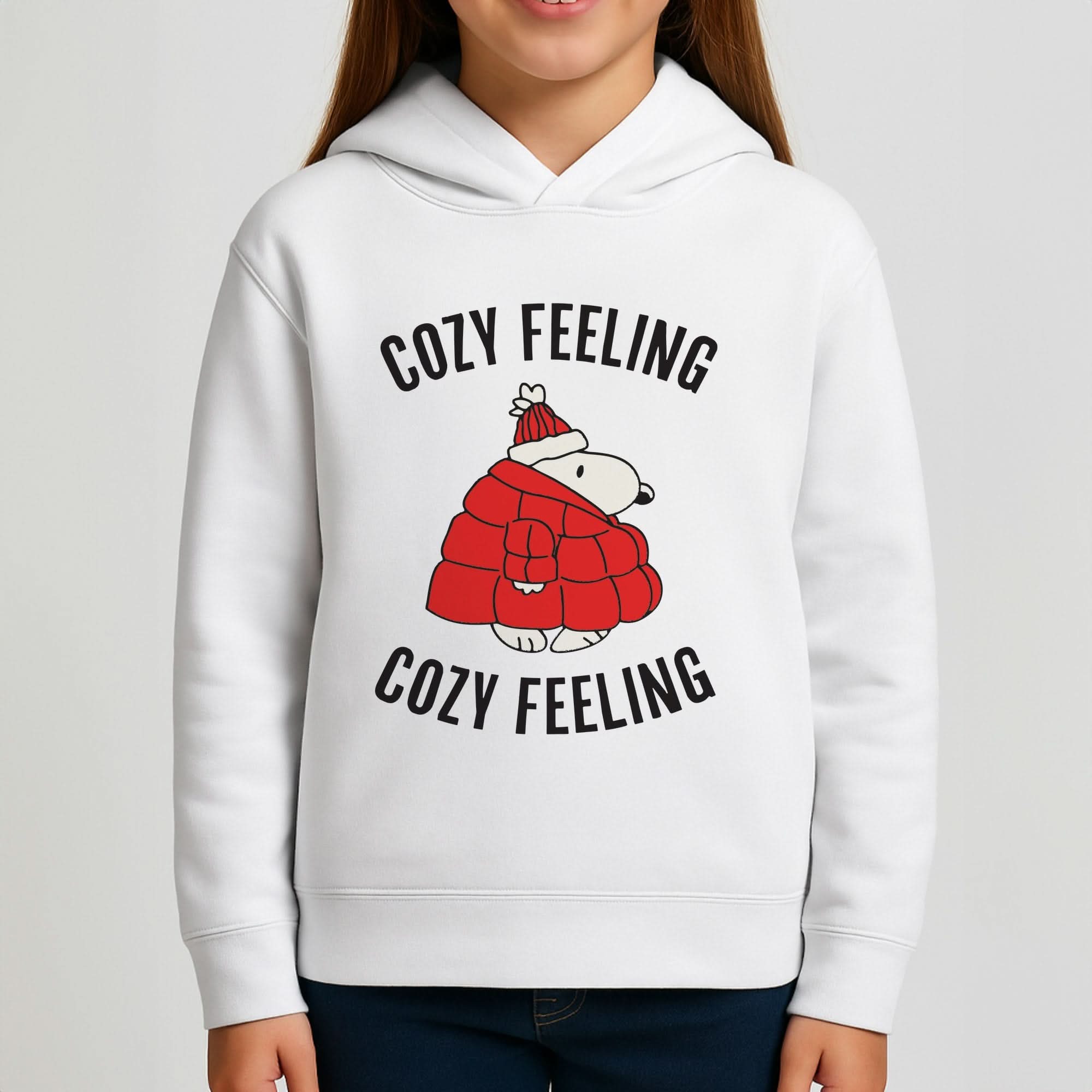 Cozy Feeling Cartoon Beagle Puffer Jacket Girls Hoodie