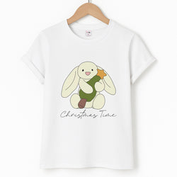Christmas Bunny Stars Plush Unisex T-Shirt