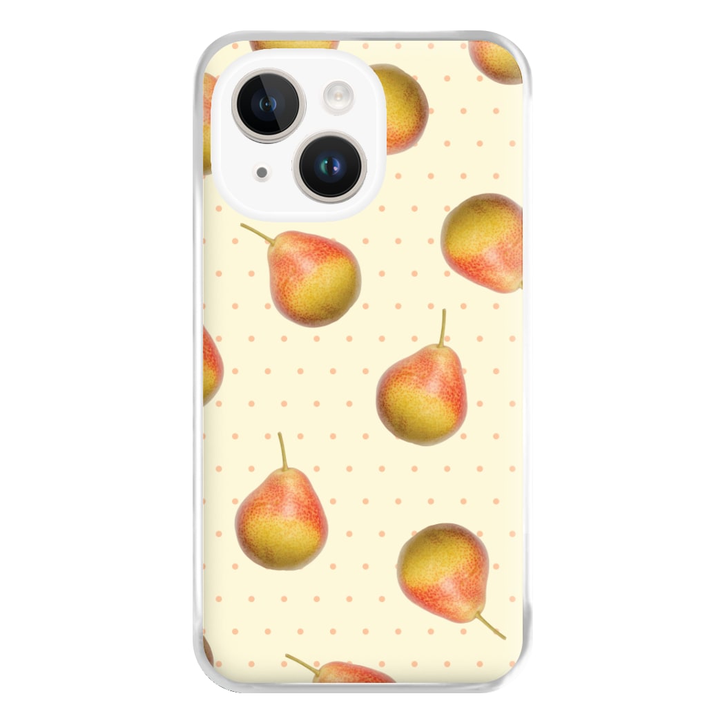 Pears And Polka Dots Pattern iPhone 14 Plus Case